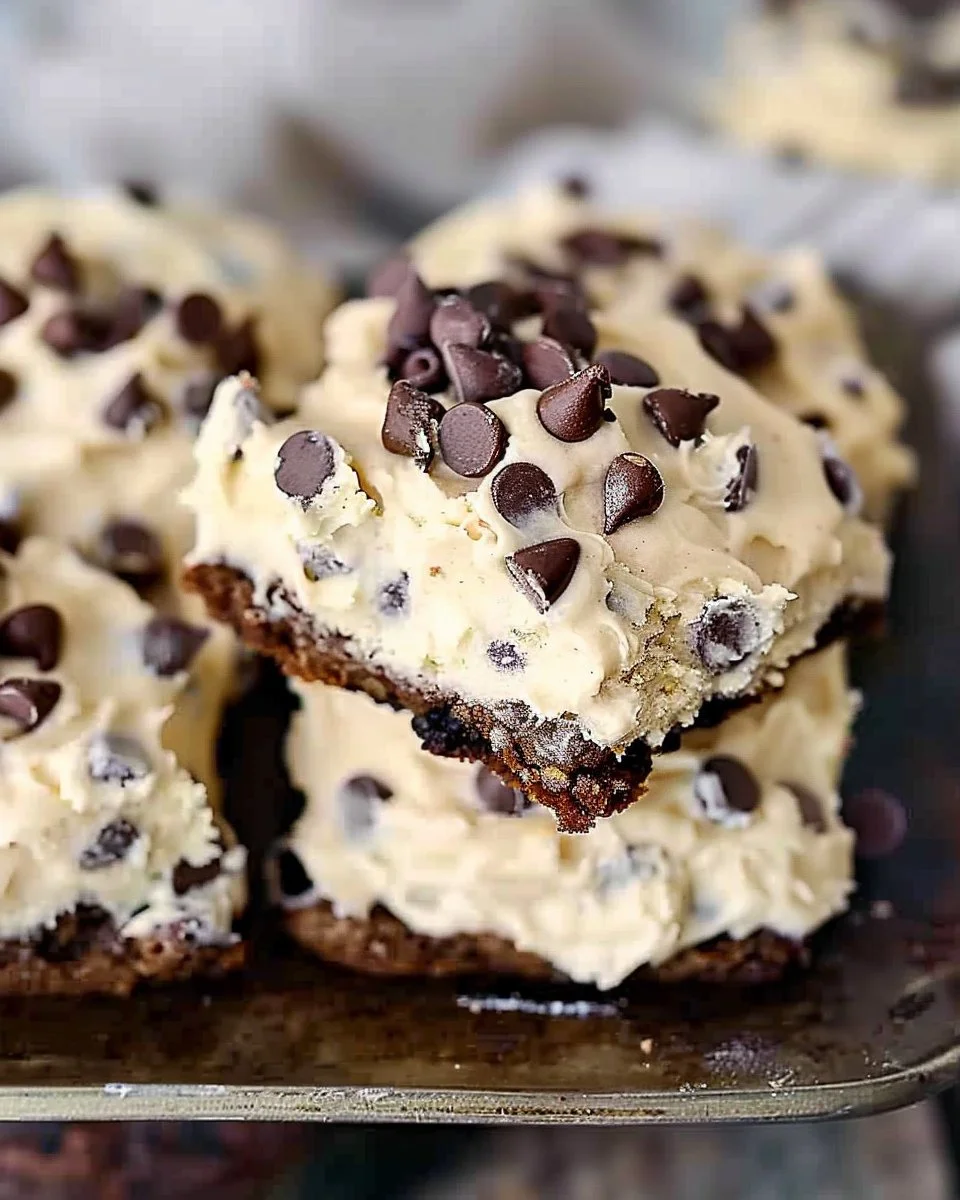 Delicious cookie dough frosting on a chocolate cake