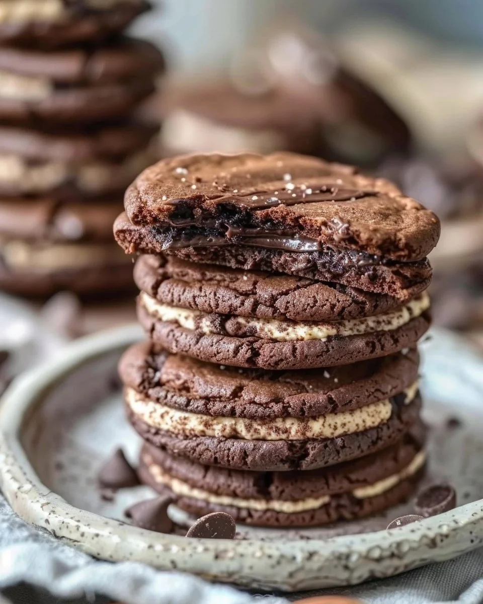Brownie Cookie Dough Sandwich Cookies