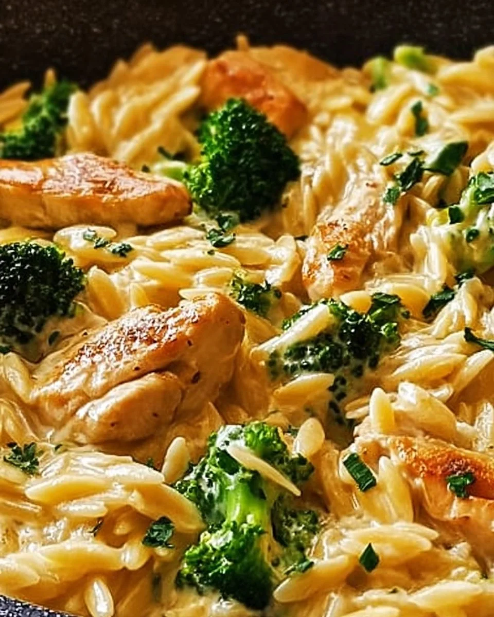 Cheesy Chicken Broccoli Orzo