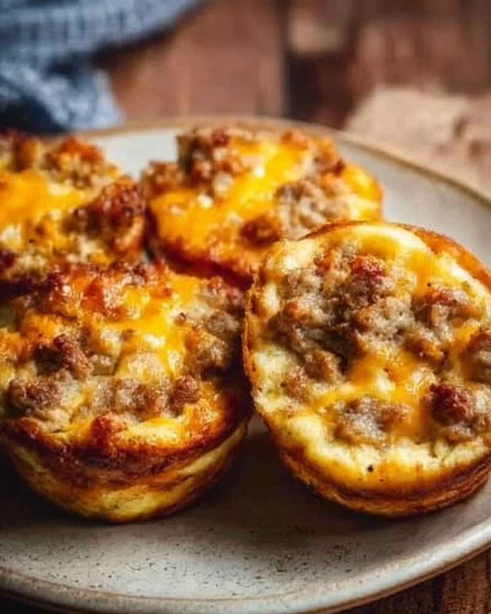High Protein Sausage Pancake Muffins