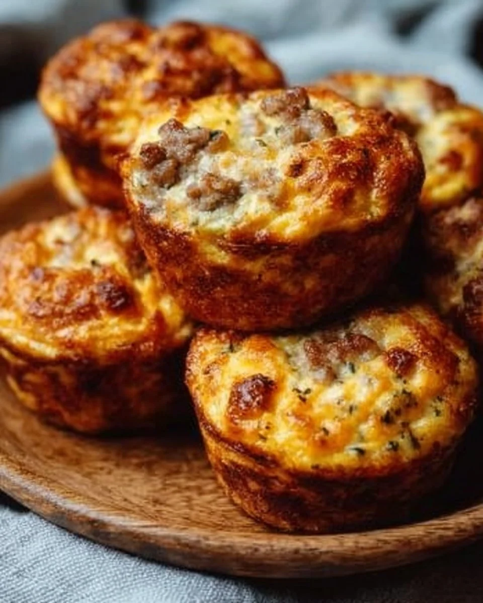 High Protein Sausage Pancake Muffins