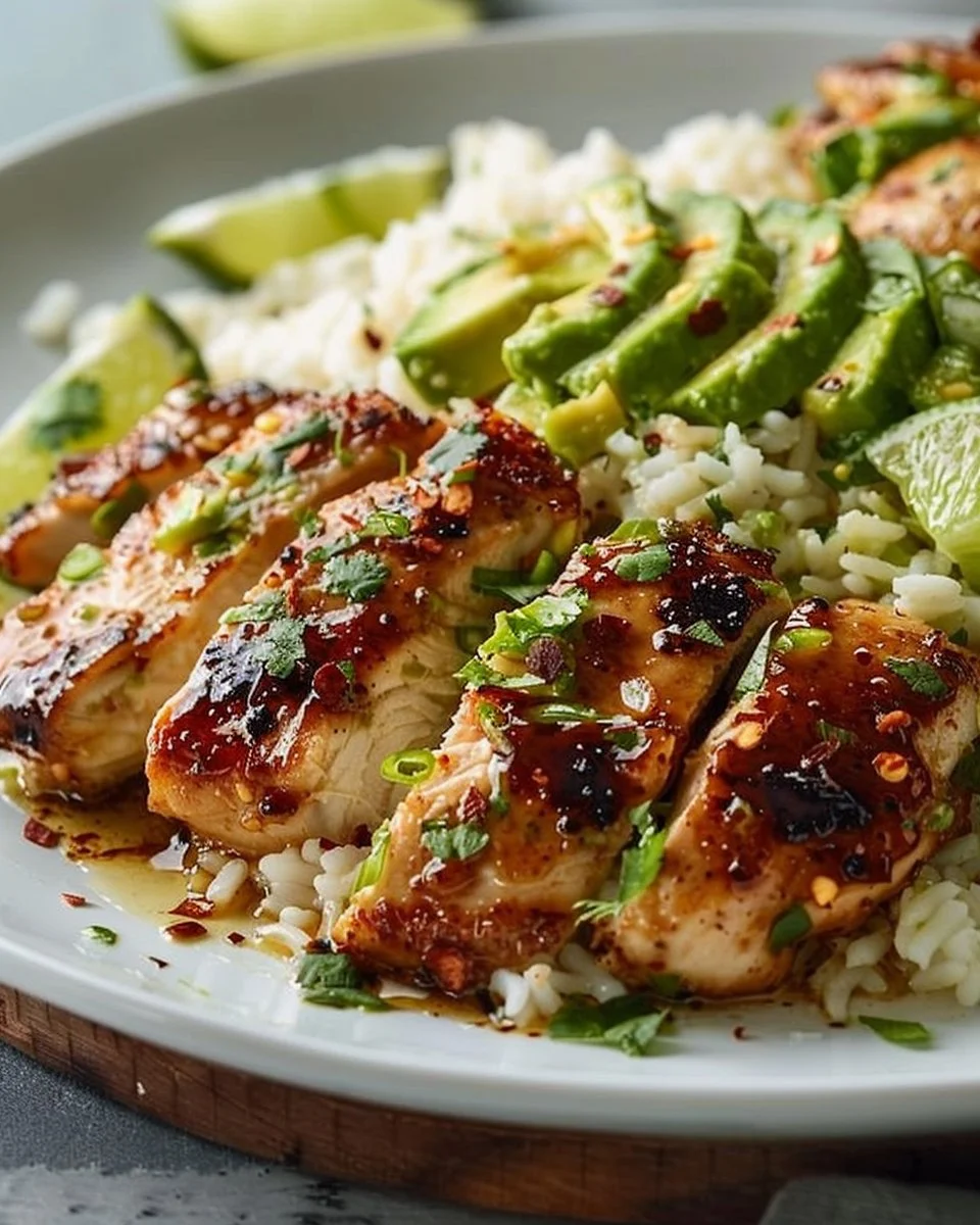 Honey Lime Chicken with Avocado Rice