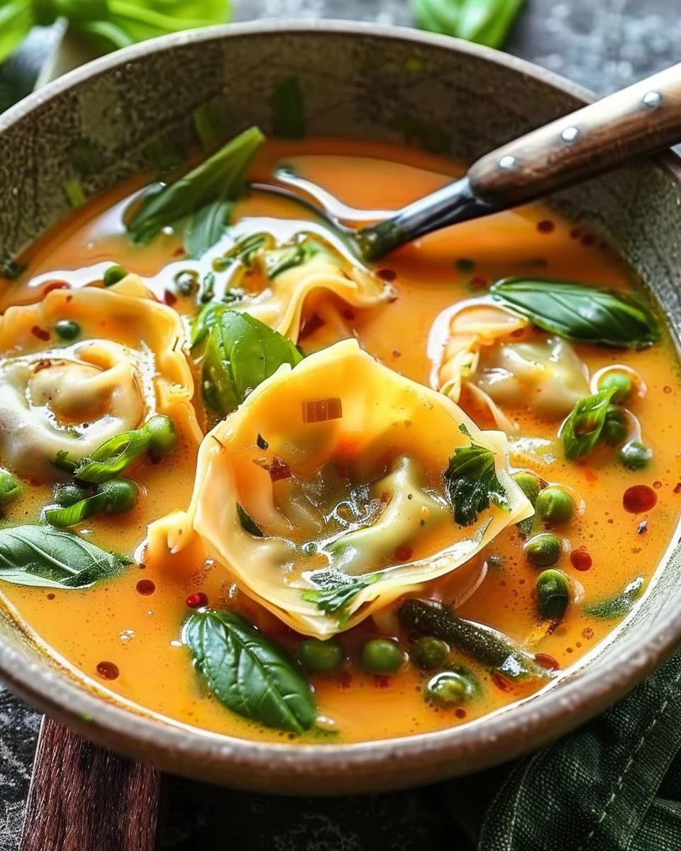 Irresistible Thai Red Curry Wonton Soup Recipe in 30 Minutes