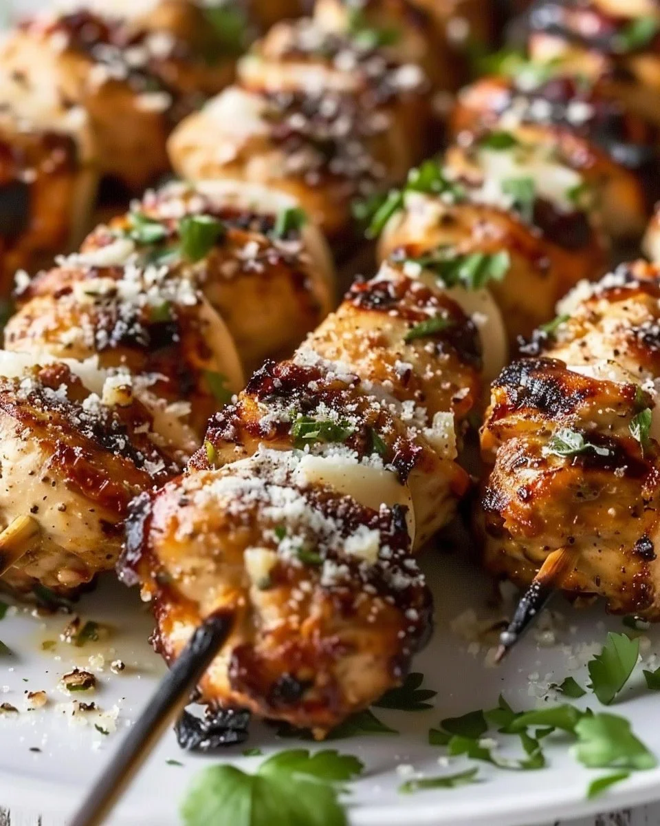 Ranch Garlic Parmesan Chicken Skewers Recipe