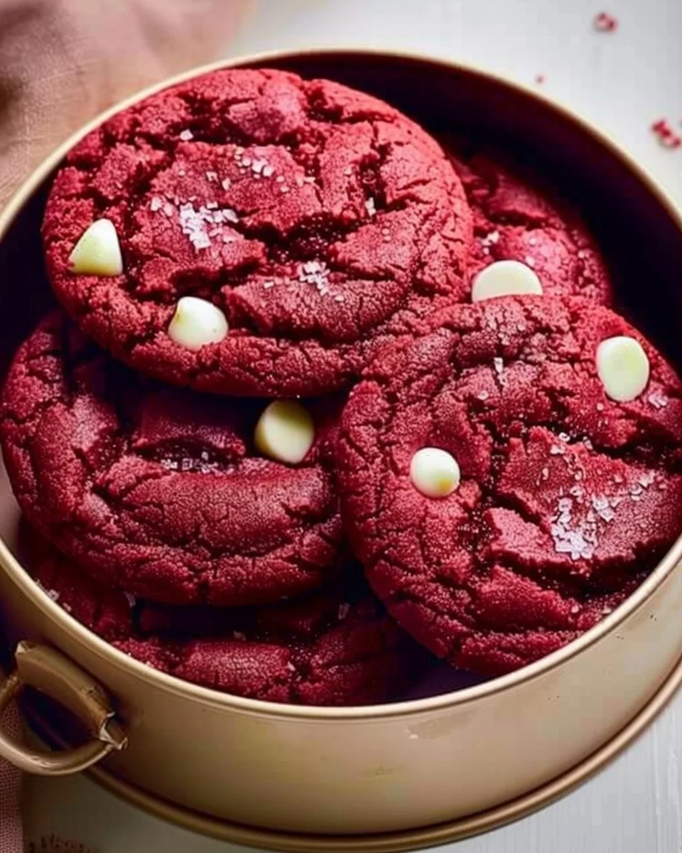 Rich Soft and Chewy Red Velvet Cookies